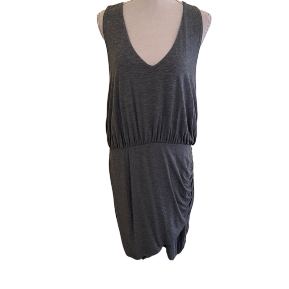 Banana Republic Grey Knit Tank Dress with Ruched Tulip Skirt XL - Picture 2 of 11